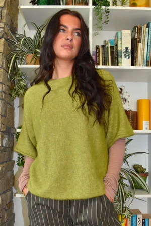 Clemmie Box Knit Olive Marl